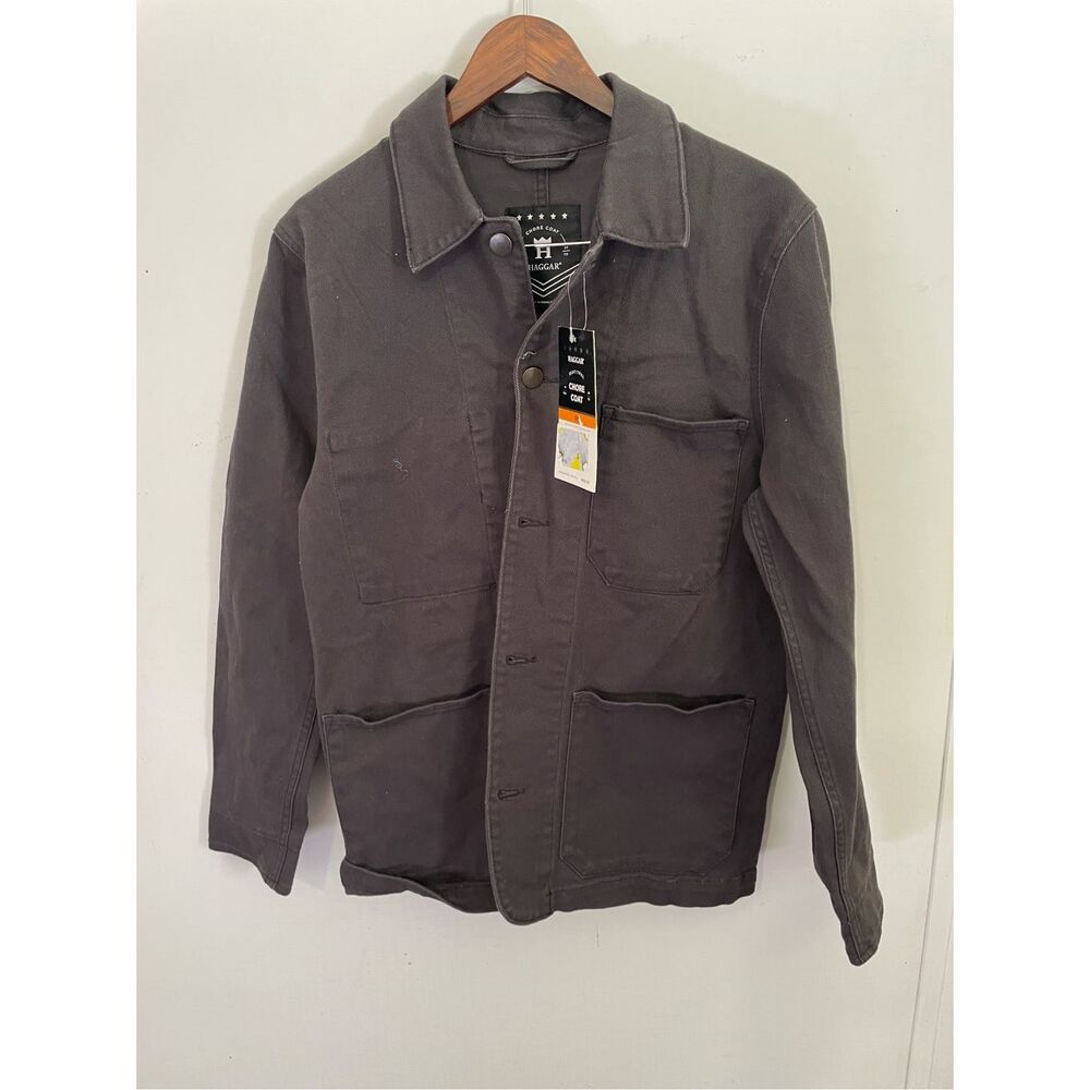Brand New Haggar Men’s Small Gray Heavy Twill Chore Coat Jacket $160
